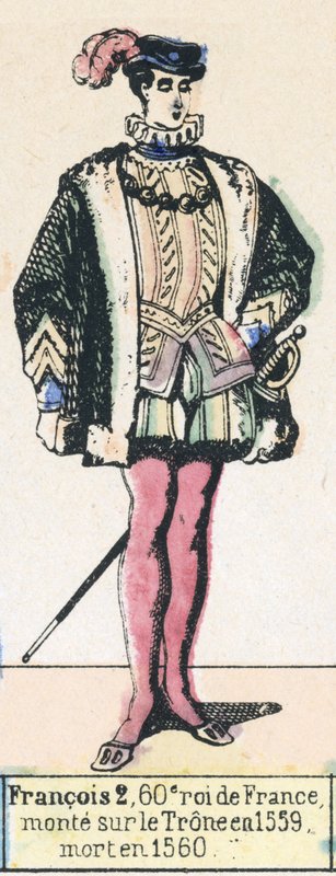 Francois II, 60e koning van Frankrijk, besteeg de troon in 1559, stierf in 1560 door French School