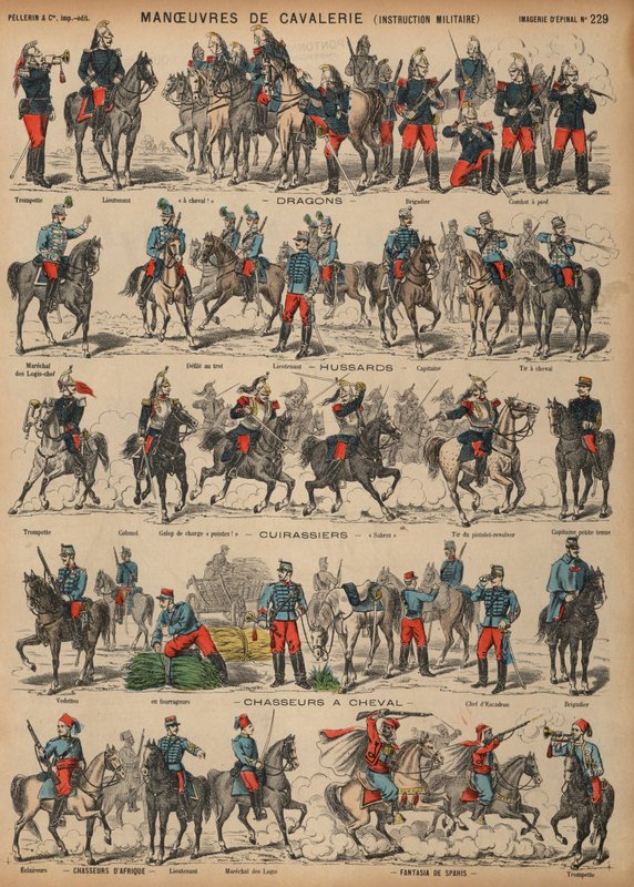 Manoeuvres van de Franse legercavalerie door French School