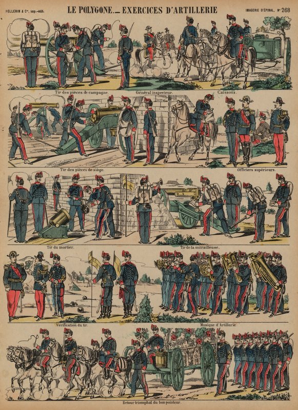 Franse leger artillerie-oefeningen, Le Polygone, Lorient, Frankrijk door French School