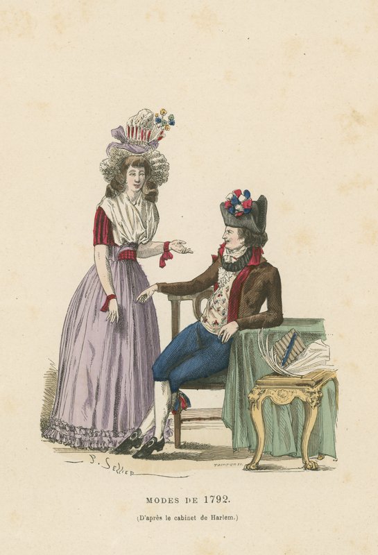 Franse mode van 1792 door French School