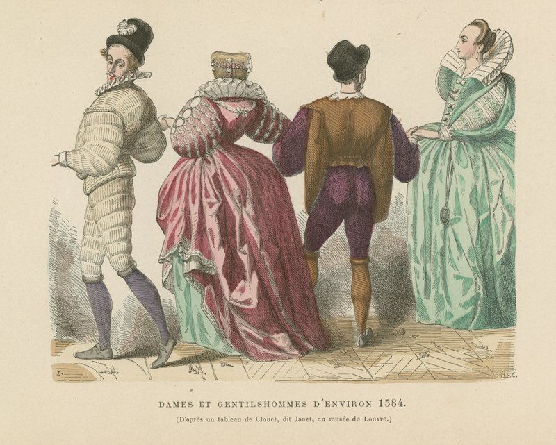 Franse dames en heren van ca. 1584 door French School