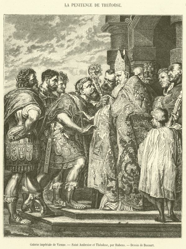 Keizerlijke galerij van Wenen, Sint Ambrosius en Theodosius door French School