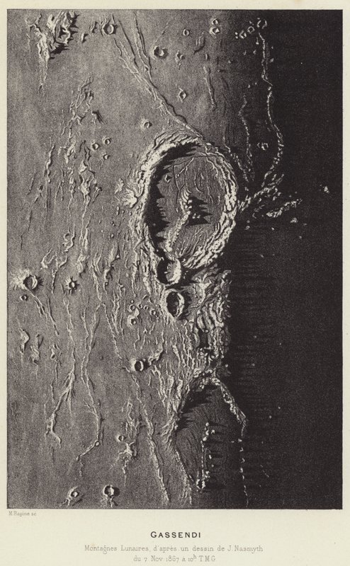 Gassendi, Maangebergte (litho) door French School