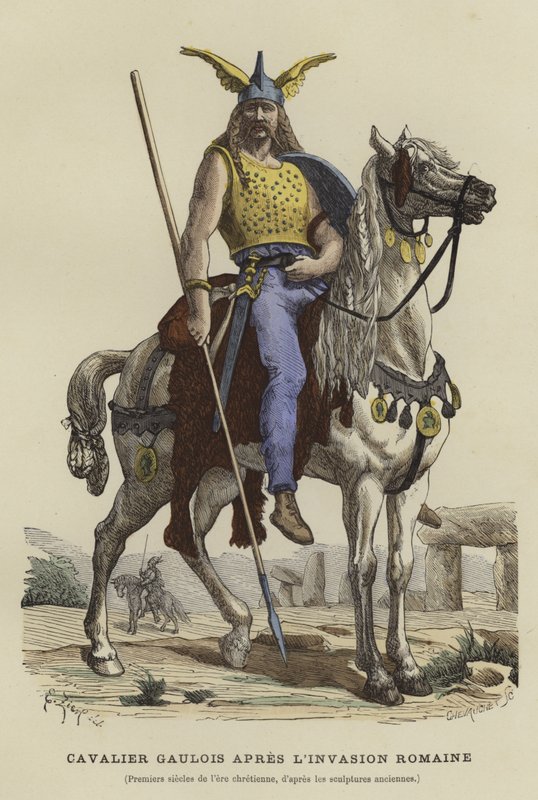Gallische cavalerist na de Romeinse invasie door French School