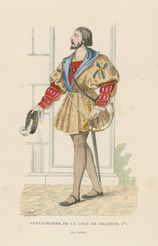 Heer van het hof van Frans I van Frankrijk door French School