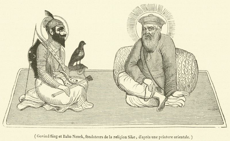 Govind Sing en Baba-Nanek, oprichters van de Sikh-religie door French School