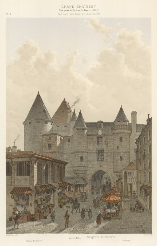 Grand Chatelet, Gezicht vanaf de Rue St Denis, 1800 door French School