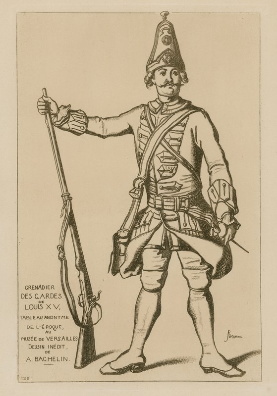 Grenadier van de wacht van Lodewijk XV door French School