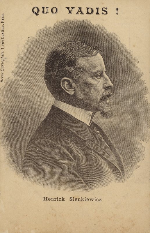 Henryk Sienkiewicz (1846-1916), Pools journalist en romanschrijver (litho) door French School