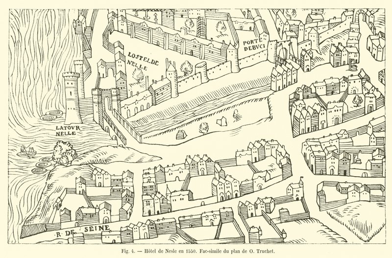 Hotel de Nesle in 1550, Fac-simile van het plan van O Truchet door French School