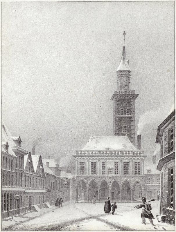 Hotel de Ville in Bapaume door French School