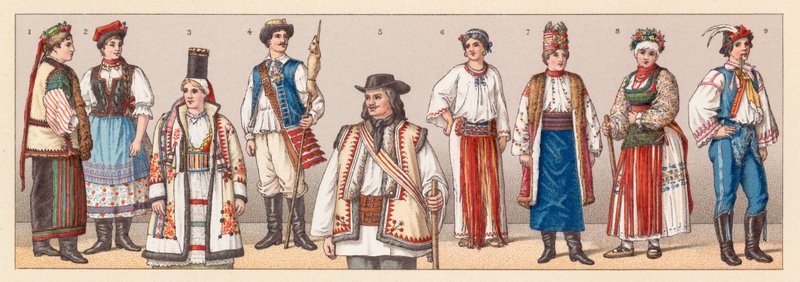 Kostuum van Hongarije en Kroatië door French School
