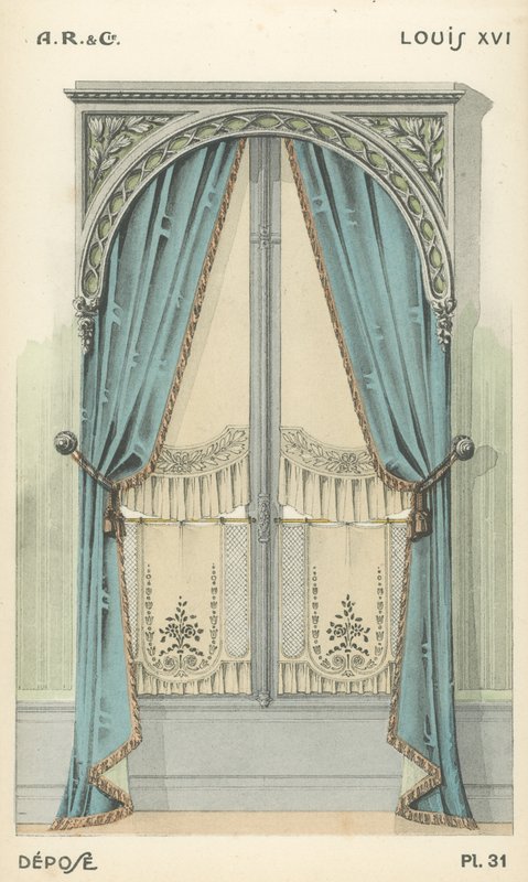 Illustratie uit interieurontwerpproductcatalogus van A R & Cie, Frankrijk door French School
