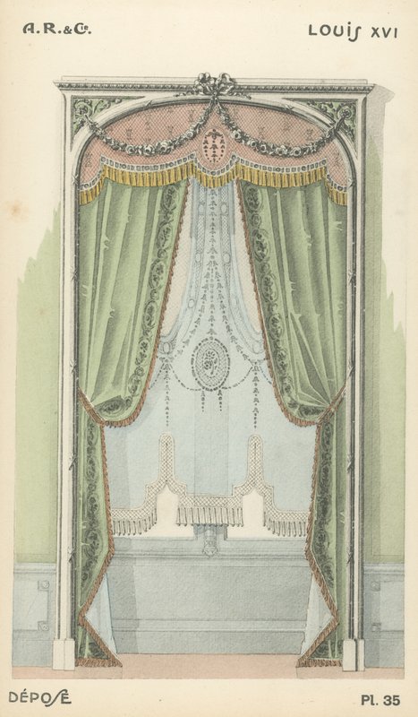 Illustratie uit interieurontwerpproductcatalogus van A R & Cie, Frankrijk door French School