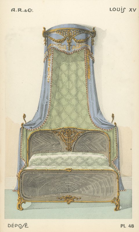 Illustratie uit interieurontwerpproductcatalogus van A R & Cie, Frankrijk door French School