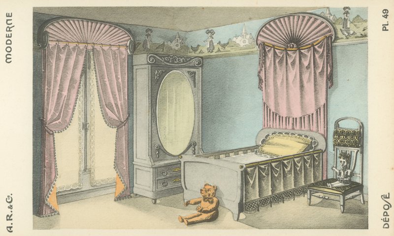 Illustratie uit interieurontwerpproductcatalogus van A R & Cie, Frankrijk door French School
