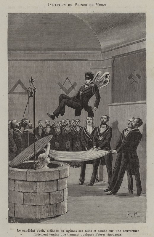 Inwijding van een Prins van Barmhartigheid (gravure) door French School