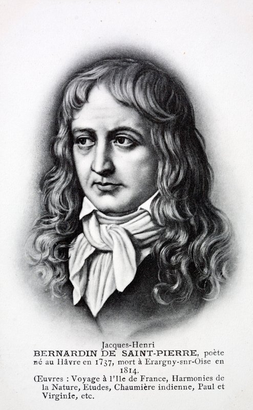 Jacques-Henri Bernardin de Saint-Pierre, Frans schrijver (litho) door French School