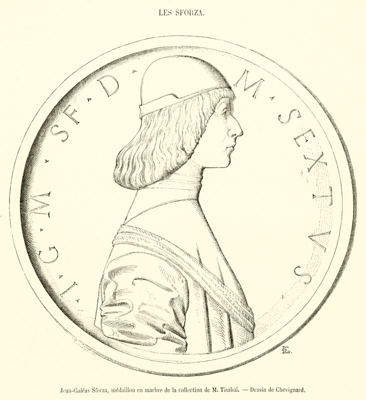 Jean-Galeas Sforza, marmeren medaillon uit de collectie van M Timbal door French School