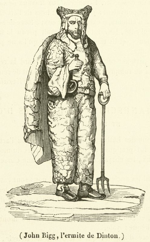John Bigg, de kluizenaar van Dinton (gravure) door French School