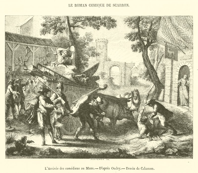 De aankomst van de komedianten in Le Mans door French School