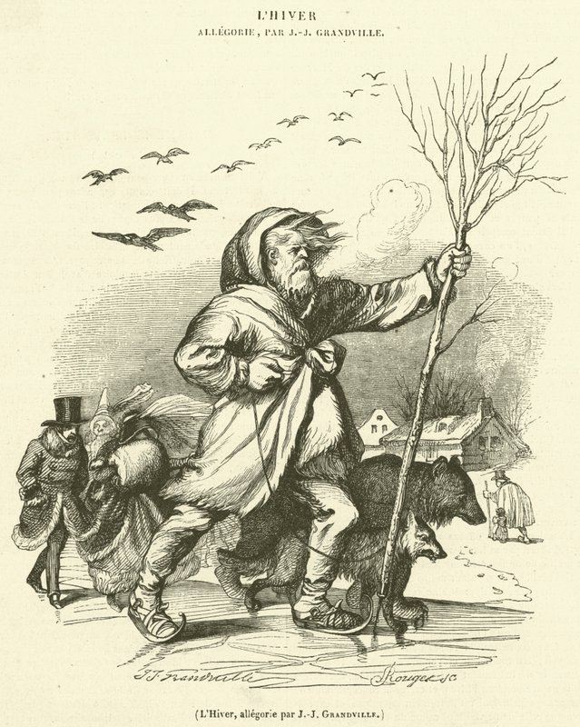 De Winter, allegorie (gravure) door French School