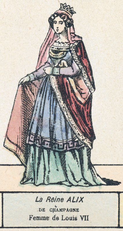 Koningin Alix van Champagne, vrouw van Lodewijk VII door French School