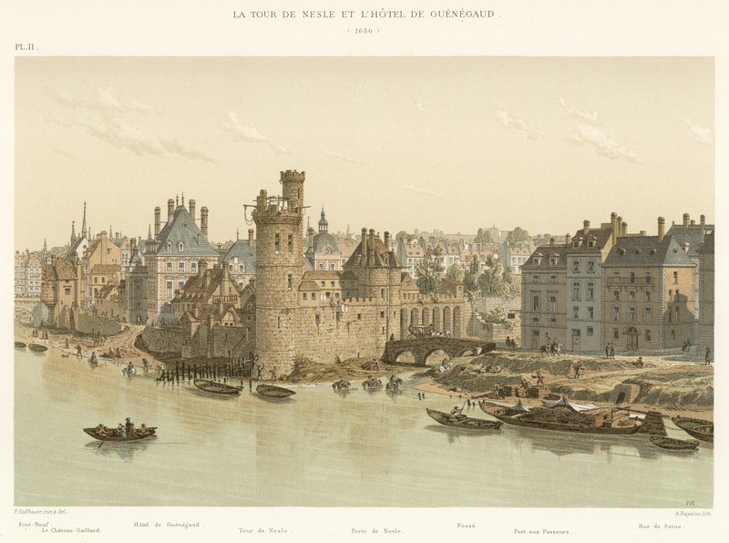 De Toren van Nesle en het Hotel de Guenegaud, 1650 door French School