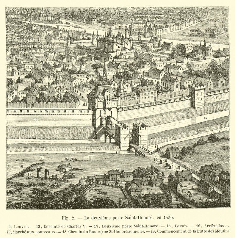 De tweede poort Saint-Honoré, in 1450 door French School