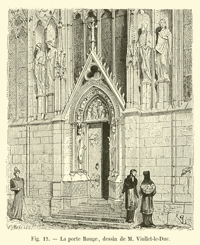 De Rode Deur, tekening van M. Viollet-le-Duc door French School