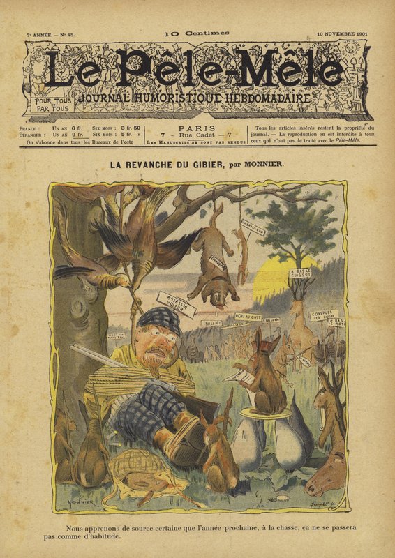 La revanche du gibier. Illustratie voor Le Pele-Mele door French School