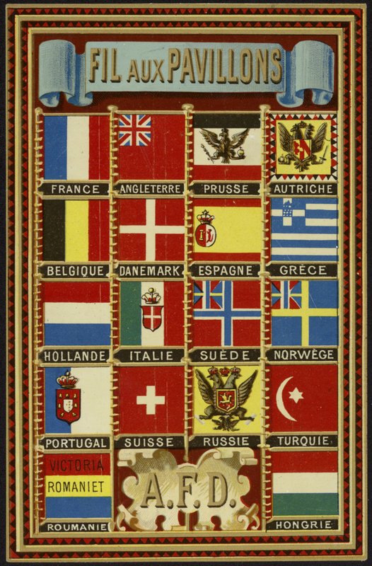 Label voor vlag draad door French School