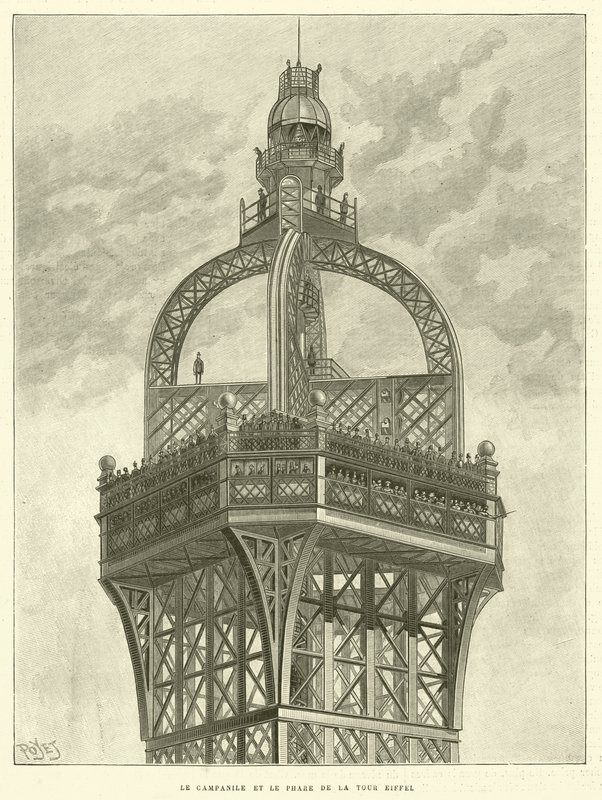 De Campanile en de Vuurtoren van de Eiffeltoren door French School