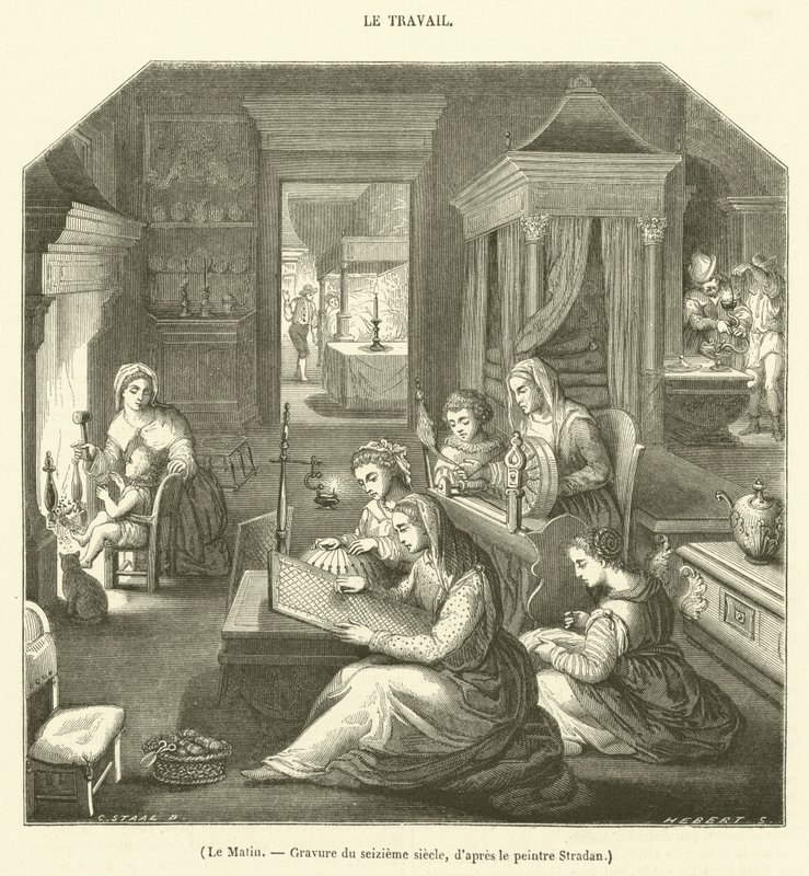 De ochtend (gravure) door French School