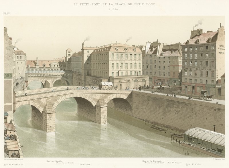 De Kleine Brug en het Plein van de Kleine Brug, 1830 door French School