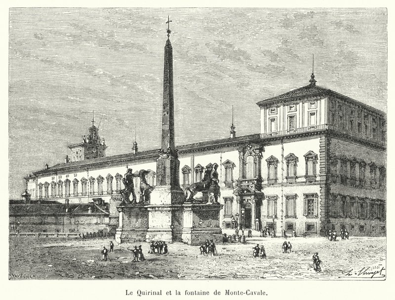 Het Quirinaal en de fontein van Monte-Cavallo door French School