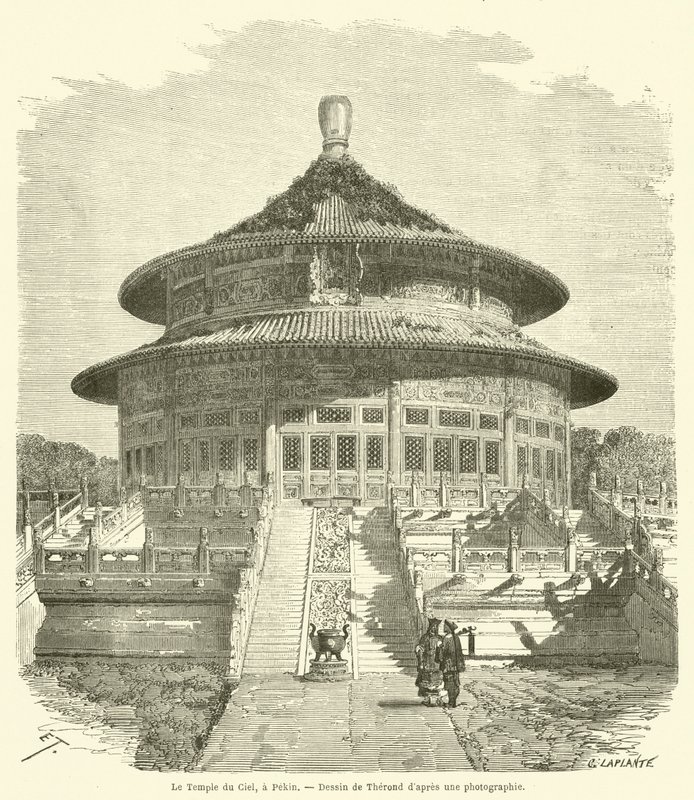 De Tempel van de Hemel in Peking door French School