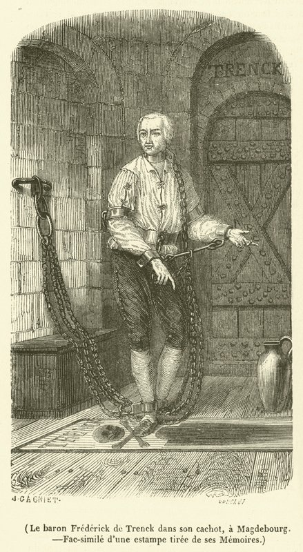 Baron Frederick de Trenck in zijn kerker, in Maagdenburg door French School