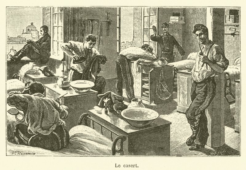 Le casert (gravure) door French School