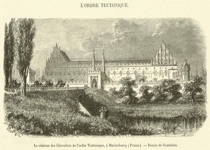 Het kasteel van de Ridders van de Duitse Orde, in Marienbourg, Pruisen door French School