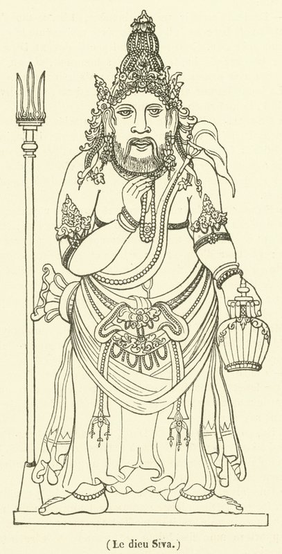 De god Siva (gravure) door French School