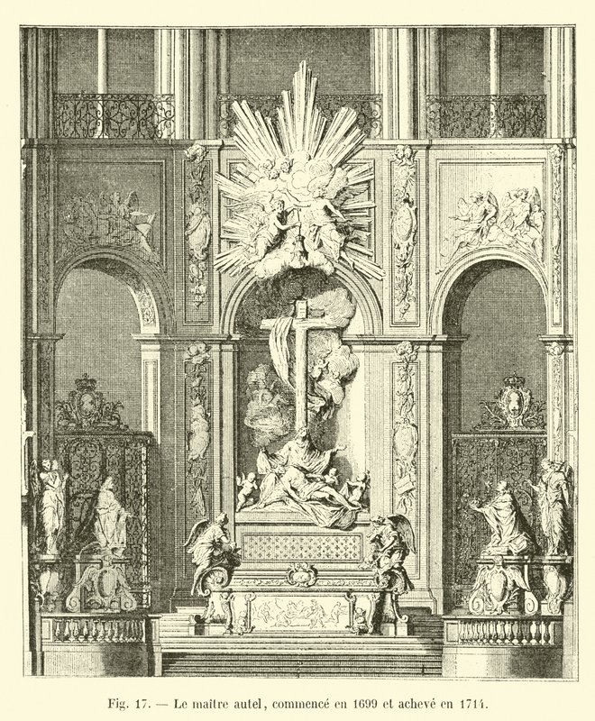 Het hoofdaltaar, begonnen in 1699 en voltooid in 1714 door French School