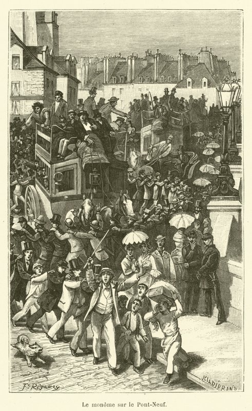 De monome op Pont-Neuf (gravure) door French School