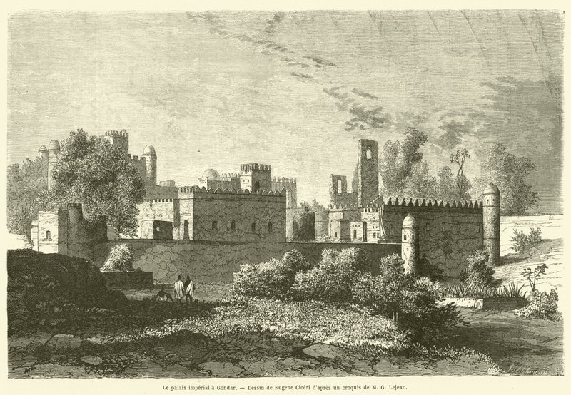 Het keizerlijk paleis in Gondar door French School