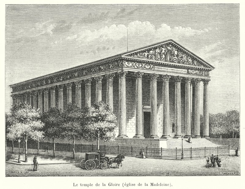 Le temple de la Gloire, kerk van de Madeleine door French School
