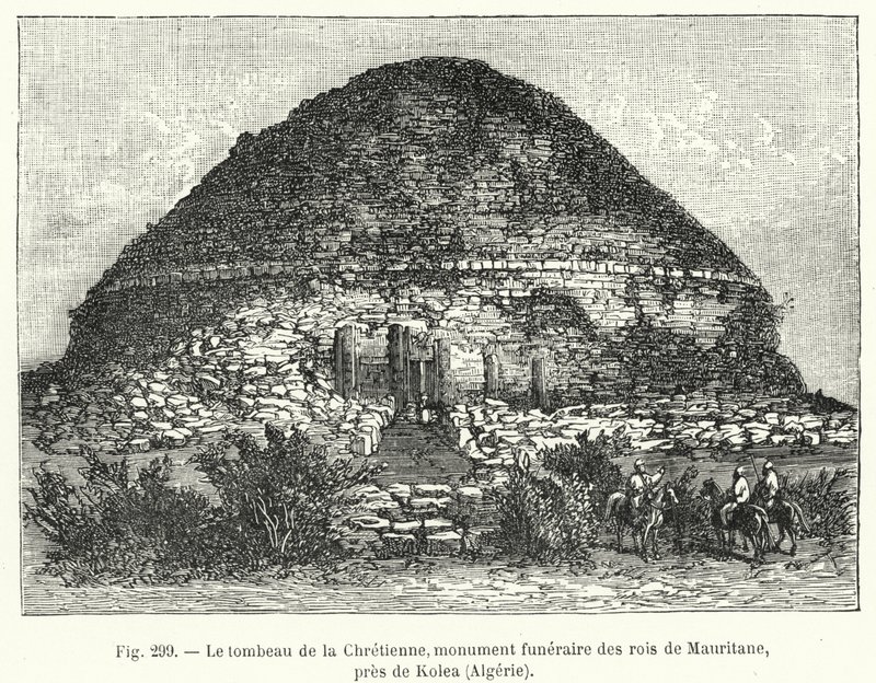 Het graf van de christen, grafmonument van de koningen van Mauritanië, nabij Kolea, Algerije door French School