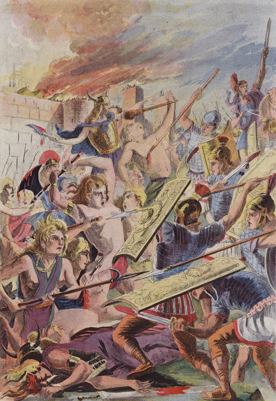 De Gallische vrouwen van Vercingetorix door French School