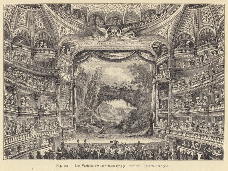 De Amusante Variëteiten in 1789, tegenwoordig Théâtre-Français door French School
