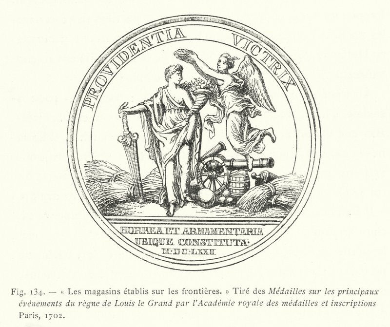 De magazijnen gevestigd aan de grenzen, Uit de Medailles over de belangrijkste gebeurtenissen van het bewind van Lodewijk de Grote door de Koninklijke Academie van medailles en inscripties Parijs door French School