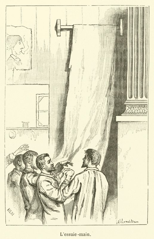Handdoek (gravure) door French School